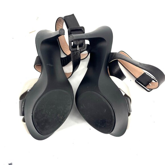 Giuseppe Zanotti Black White Stiletto Heels Slingback Platform Sandal - Picture 8 of 9